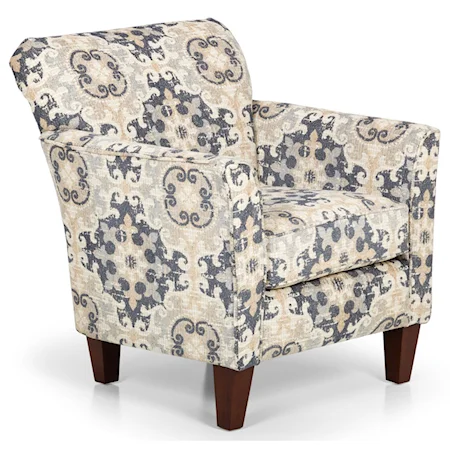 Contemporary Upholstered Chair with Flared Arms